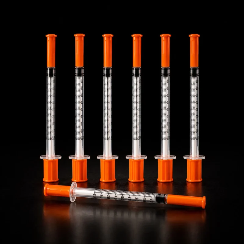 Buy premium insulin syringes 31g 6mm for laboratory peptide reconstitution and precise subcutaneous dosing.